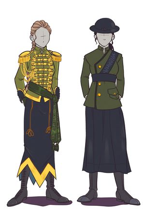 Seventen Female Uniforms. Artwork by Caporushes.