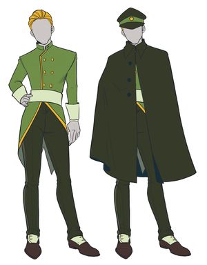 Brunnhold Upper Form Male Uniforms. Artwork by Caporushes.